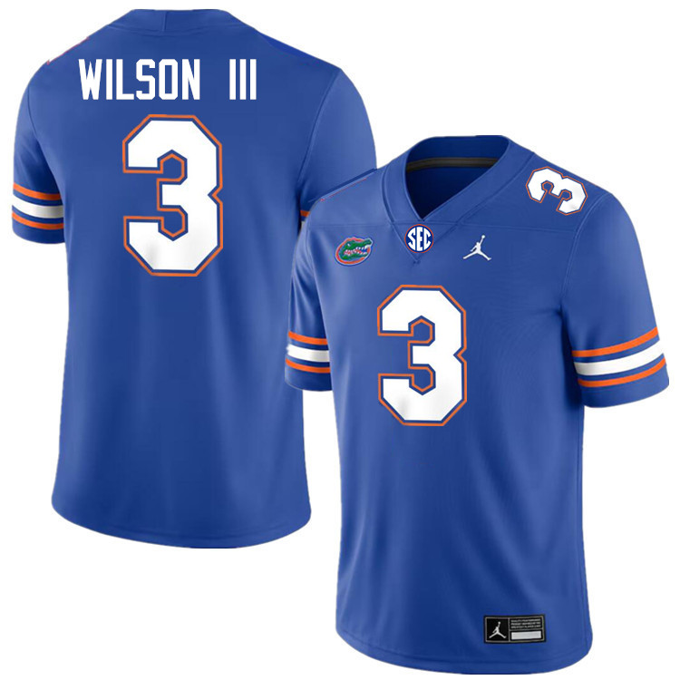 Eugene Wilson III Florida Jersey,Florida Gators #3 Eugene Wilson III Jersey Youth Uniforms-Royal